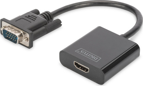 Da-70473 Vga - Hdmi Çevirici + Ses (3.5Mm), Full Hd (1080P), Kablolu, 15 Cm, Siyah Renk