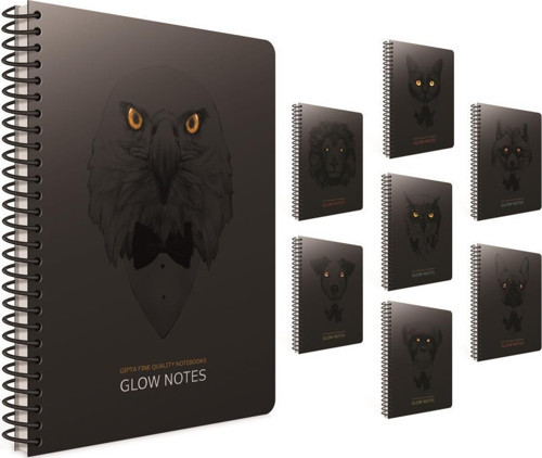 Glow Notes A4 Spiralli Karton Kapak Defter 80 Yaprak Kareli (4 Lü Paket) 4205