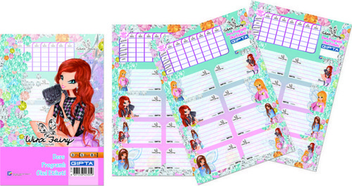 Winx Fairy Ders Programlı Okul Etiketi 16X24Cm 3 Yaprak (2 Paket) 3239