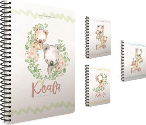 Koala A4 Spiralli Karton Kapak Defter 100 Yaprak Çizgili (4 Lü Paket) 4570