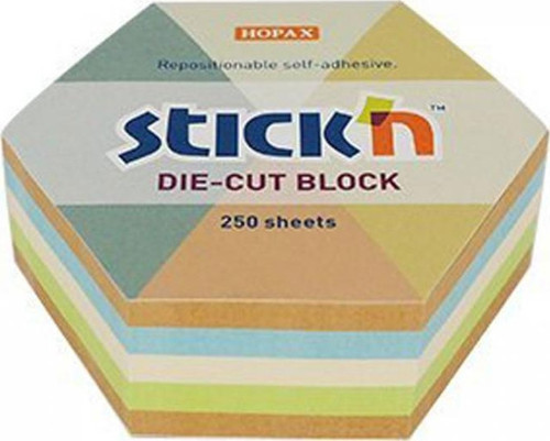 Stickn 61X67Mm Kraft Altıgen Yapışkanlı Not Kağıdı Notblok 250 Yaprak