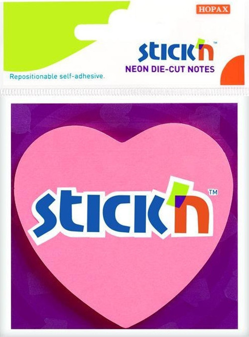 Stickn 70X70Mm Kalp Neon Pembe Yapışkanlı Not Kağıdı 50 Yaprak (4 Paket) 21448