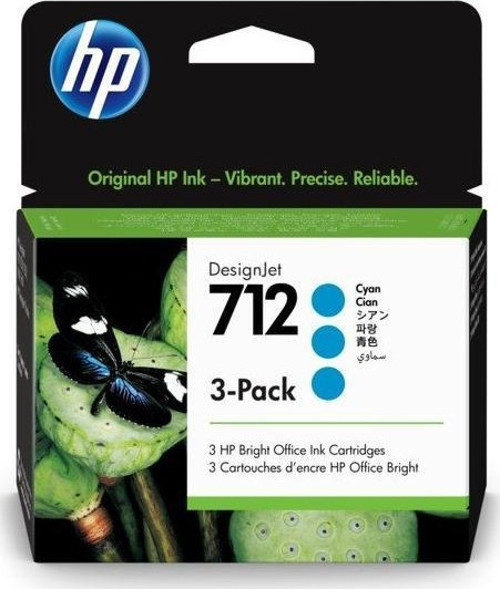 712 Cyan Mavi 29Ml 3 Lü Paket Plotter Kartuşu 3Ed77A