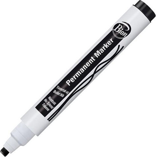 Bion Permanent Marker Koli Kalemi Kesik Uç Siyah 9177 (12 Li Paket)