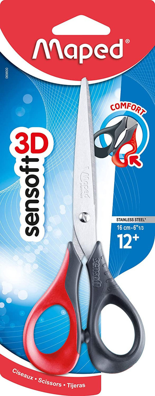 Sensoft 3D 16Cm 6" Makas (Karışık Renk 1 Adet) 3154140696009