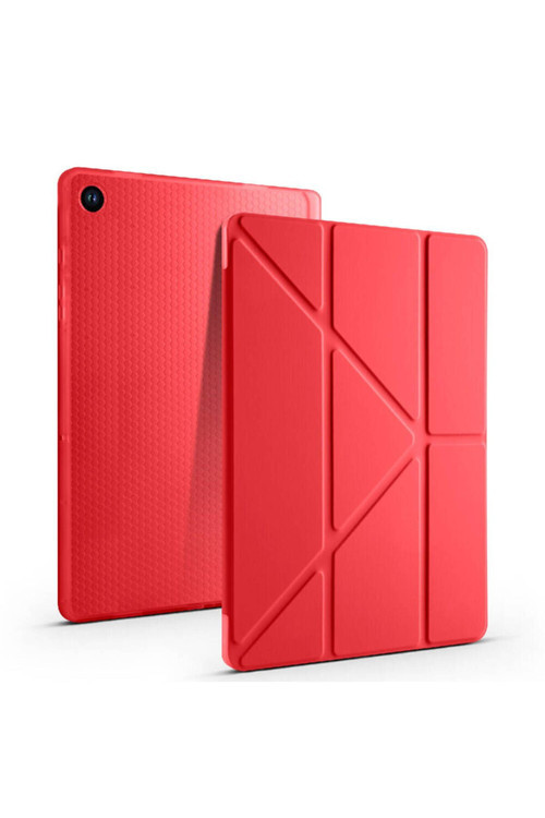 Samsung Galaxy Tab S6 Lite P610/P613/P615/P620 Uyumlu Kılıf Üçgen Standlı Kalem Bölmeli Tablet Kılıf