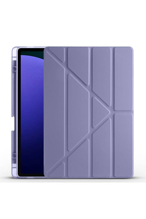 Samsung Galaxy Tab S10 / S9 / S9Fe Plus 12.4'' Uyumlu Kılıf Üçgen Standlı Kalem Bölmeli Kılıf