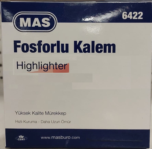 Fosforlu Kalem (İşaret Kalemi) Pastel Pembe 6422 (12 Li Paket)