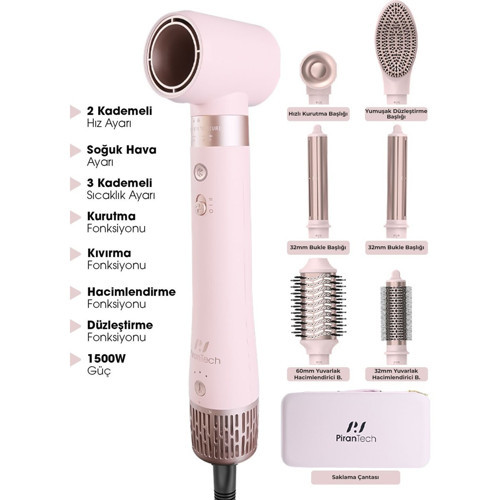 KS-611 Airwrap 6in1 Saç Şekillendirme Seti
