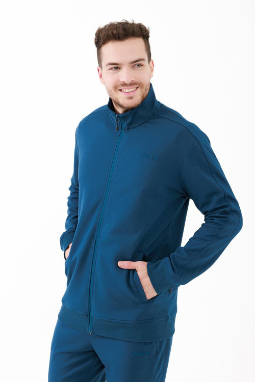 Oreste Erkek İnterlok Tam Fermuarlı Sweatshirt Lacivert