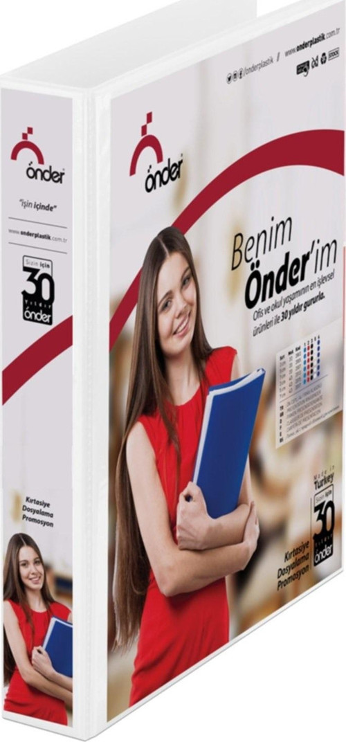 Sunum Klasörü 4 Halkalı 50 Mm A3 Yatay Beyaz 2023-5