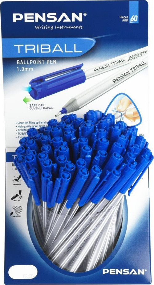 Tükenmez Kalem Triball 1.0 Mm Bilye Uç Mavi 1003 (60 Lı Paket)
