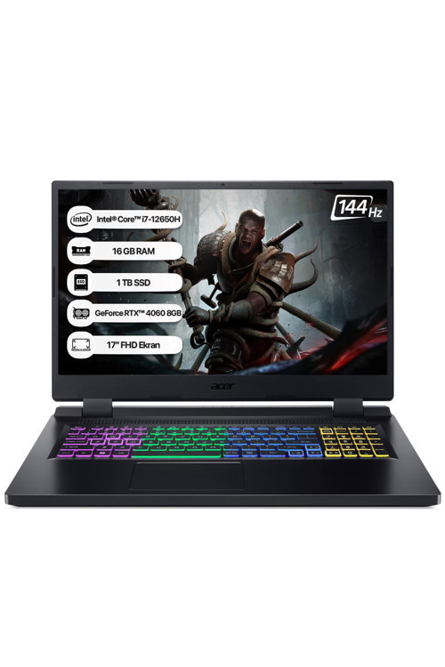 Nitro 5 AN517-55 i7 12650H 16GB 1TB SSD RTX4060-8GB Dos 17.3" 144Hz Taşınabilir Bilgisayar NH.QLFEY.004