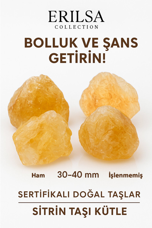 Sertifikalı Ham İşlenmemiş İri Boy Sitrin Taşı Kütle – El Taşı Bolluk, Neşe Güçlü Enerji Frekansı