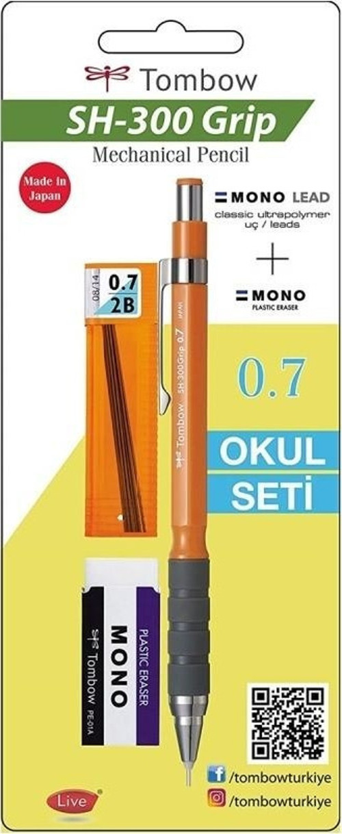 Sh-300 Grip Metalik Okul Seti 0,7Mm Altın Versatil Kalem + Uç + Silgi