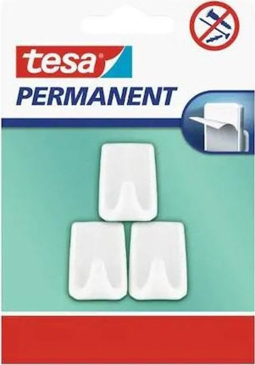 Permanent Askı Kendinden Yapışkanlı Plastik Küçük Dikdörtgen Beyaz (3 Lü Paket) 66606