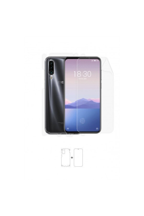 Meizu 16xs 360 ° Full Body Ekran Koruyucu Kaplama Ön Arka Yan Darbe Emici Poliüretan Film