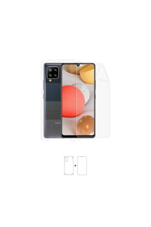 Galaxy A42 360 ° Full Body Ekran Koruyucu Kaplama Ön Arka Yan Darbe Emici Poliüretan Film