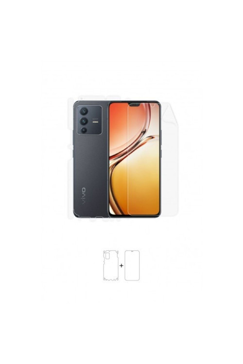 Vivo V23 5g 360 ° Full Body Ekran Koruyucu Kaplama Ön Arka Yan Darbe Emici Poliüretan Film