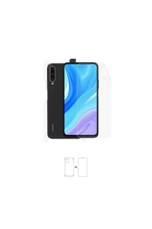 Huawei Y9 Pro 2020 360 ° Full Body Ekran Koruyucu Kaplama Ön Arka Yan Darbe Emici Poliüretan Film