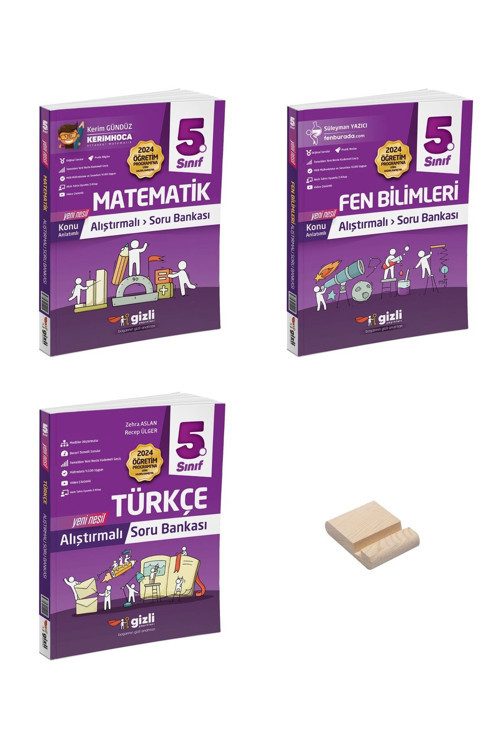 Gizli Yayınları 5. Sınıf Konu Anlatımlı Alıştırmalı Matematik Fen Bilimleri Ve Türkçe Soru Bankası 3Lü Set