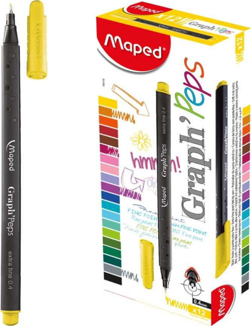 Fineliner Keçe Uç Kalem Extra Fine 0.4Mm Güneş Sarısı (12 Li Paket) 3154147491157