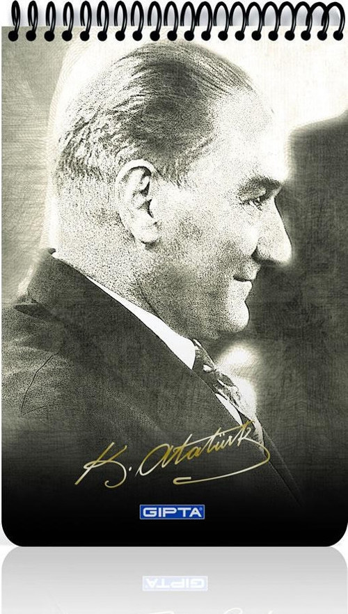 Atatürk A5 Spiralli Karton Kapak Bloknot (Not Defteri) 100 Yaprak Kareli (6 Lı Paket) 2612