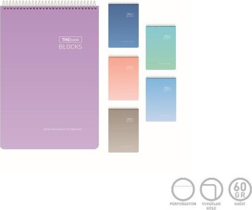 Bloknot Thebook Blocks Spiralli Sert Kapak A4 100 Yaprak Çizgisiz 3-5523000-2181