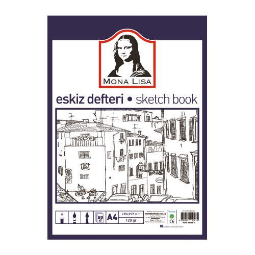 Monalisa A4 Eskiz Defteri Telli 120 Gram 50 Yaprak Mn13-4