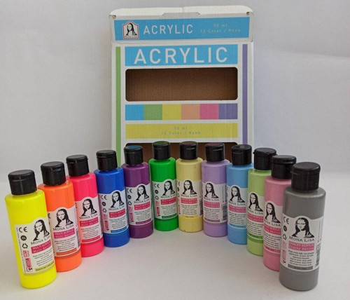 Monalisa Akrilik Boya 12X70 Ml Karışık Set (Chalk + Neon) SD150-X17
