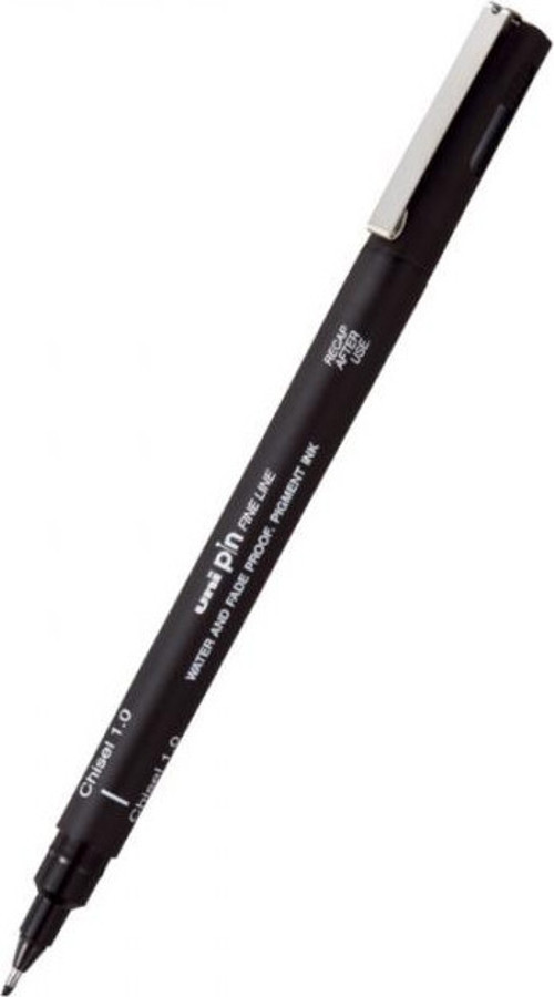 Pin 1.0 Fine Line Kesik Uçlu Kalem Fine Liner Drawing Pen Siyah PINCS1-200 (12 Li Paket)