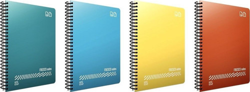 A5 Fresco Spiralli Düz Plastik Kapak Defter 96 Yaprak Çizgili 4944 (12 Li Paket)