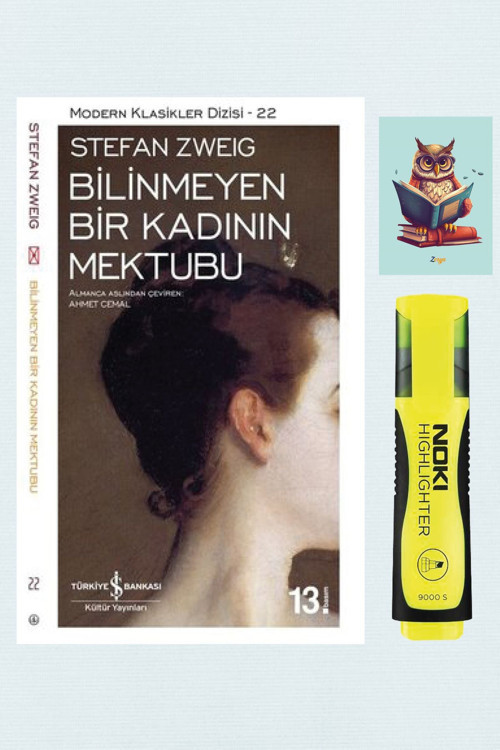 Dara Yayınları Bilinmeyen Bir Kadının Mektubu - Stefan Zweig 9786254290350 - Sarı Fosforlu Kalem - Defterli Seti