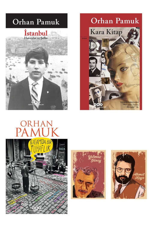 Yapı Kredi Yayınları Orhan Pamuk Romanları Seti - Kara Kitap - İstanbul Romanı - Kafamda Bir Tuhaflık - Defterli Seti