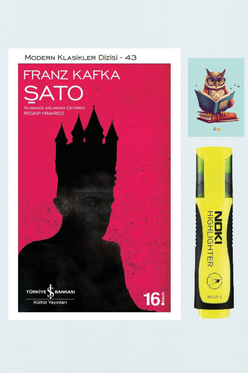 Dara Yayınları Şato - Franz Kafka - İş Bankası Kültür Yayınları - Sarı Fosforlu Kalem - Not Defter Seti